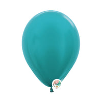 100-pack aquamarine blue latex balloons by 7Circles in 5, 9, and 11 inches, perfect for elegant party decor. Globos azul aguamarina para eventos.