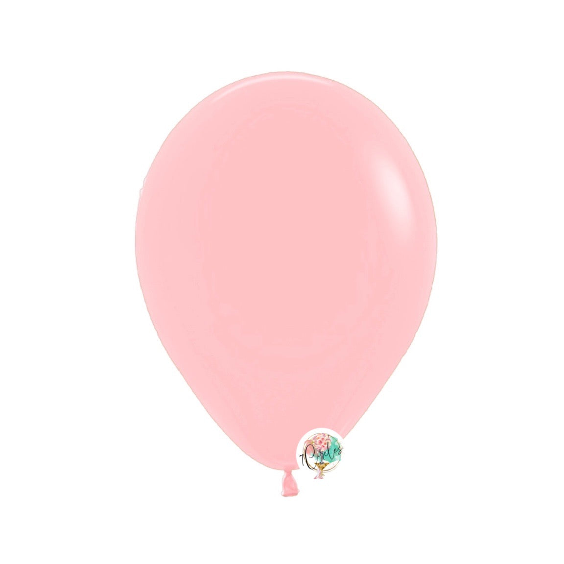 100-pack baby pink latex balloons by 7Circles in 5, 9, and 11 inches, perfect for elegant party decor. Globos rosa bebé para eventos.