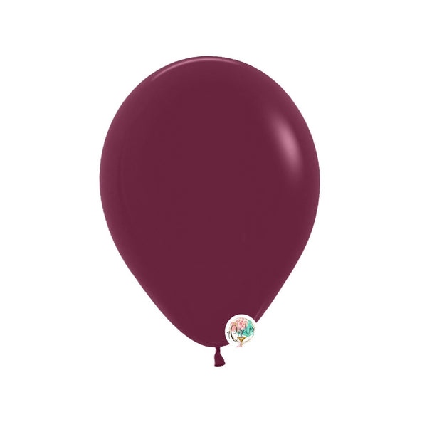 100-pack mulberry latex balloons by 7Circles in 5, 9, and 11 inches, perfect for elegant party decor. Globos morado muérdago para eventos.