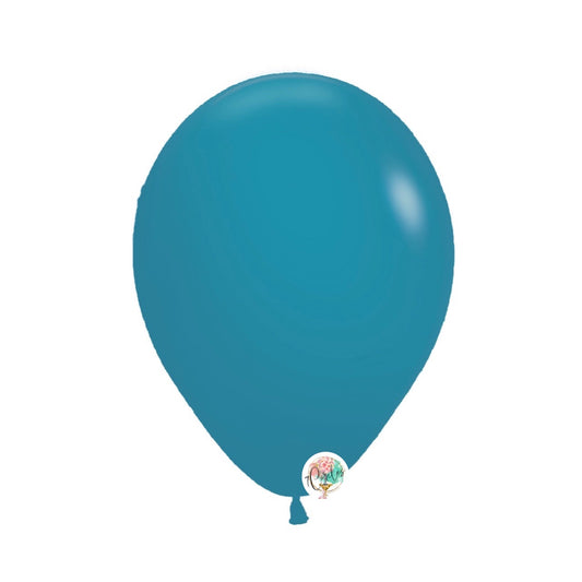 100-pack turquoise latex balloons by 7Circles in 5, 9, and 11 inches, perfect for elegant party decor. Globos turquesa para eventos.