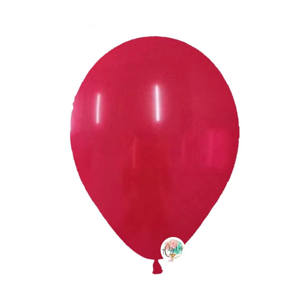 100-pack wild red latex balloons by 7Circles in 5, 9, and 11 inches, perfect for elegant party decor. Globos rojo intenso para eventos.