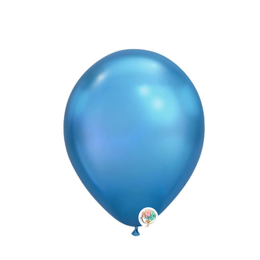 18" Chrome Blue Balloons Latex 10 count globo para decoracion de fiestas by www.7circlesusa.com UPC code 672975570583