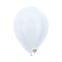 9" Pearl White latex balloons by link: www.7CirclesUSA.com UPC code 672975568832