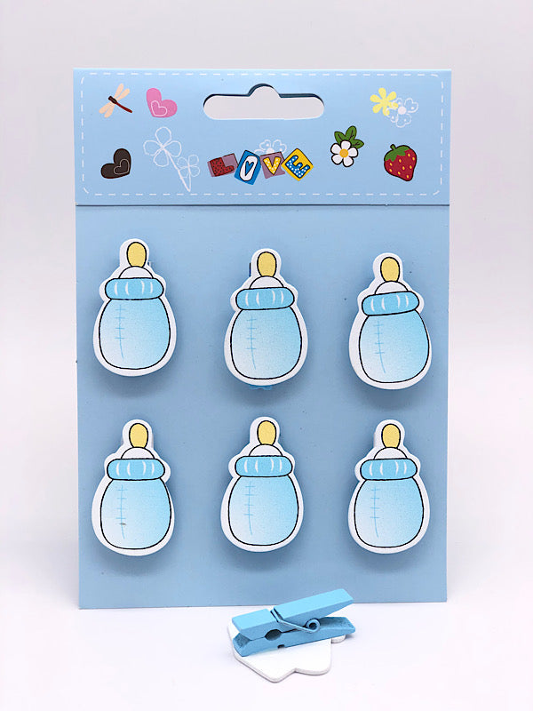 Blue Baby Bottle Cloths pin baby Shower decoration