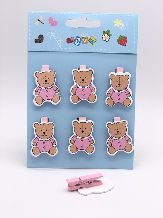 Baby Shower Decorations Teddy Bear with Cloths pin (Pink/Blue)