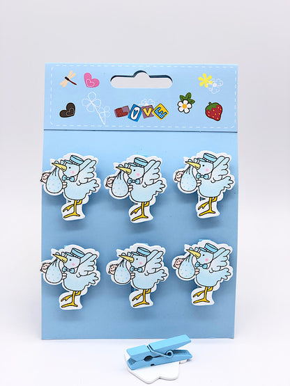 Baby Shower Decorations Crane with Cloths Pin (Pink/Blue)