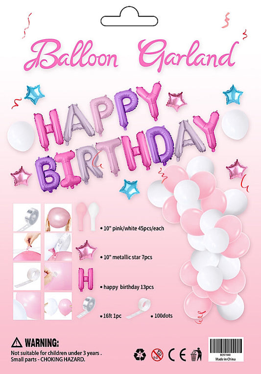 Balloon Garland Arch Kit Happy BIrthday 110 pcs