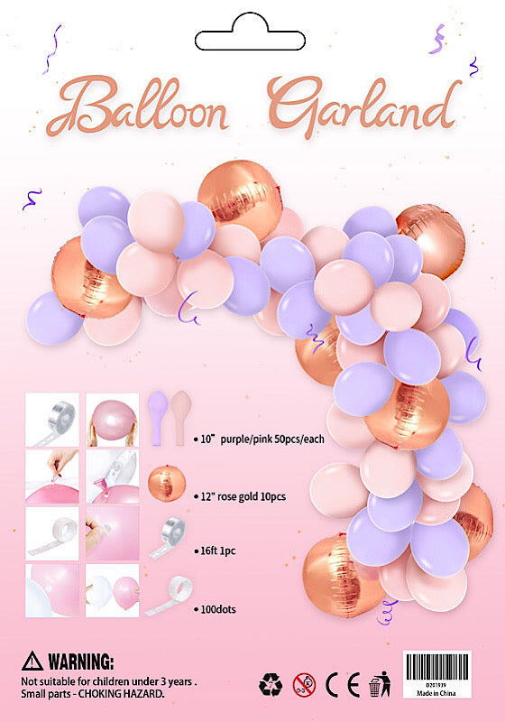 Arch Balloon Garland Pink & Lavender