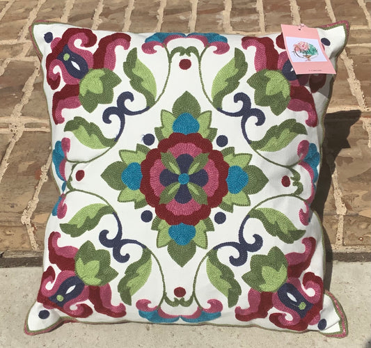 Pillow cover Embroidered Multi color