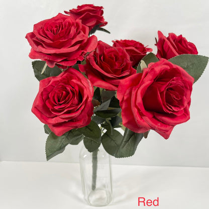 Silk Artificial Rose flowers 10 Heads 9 colors